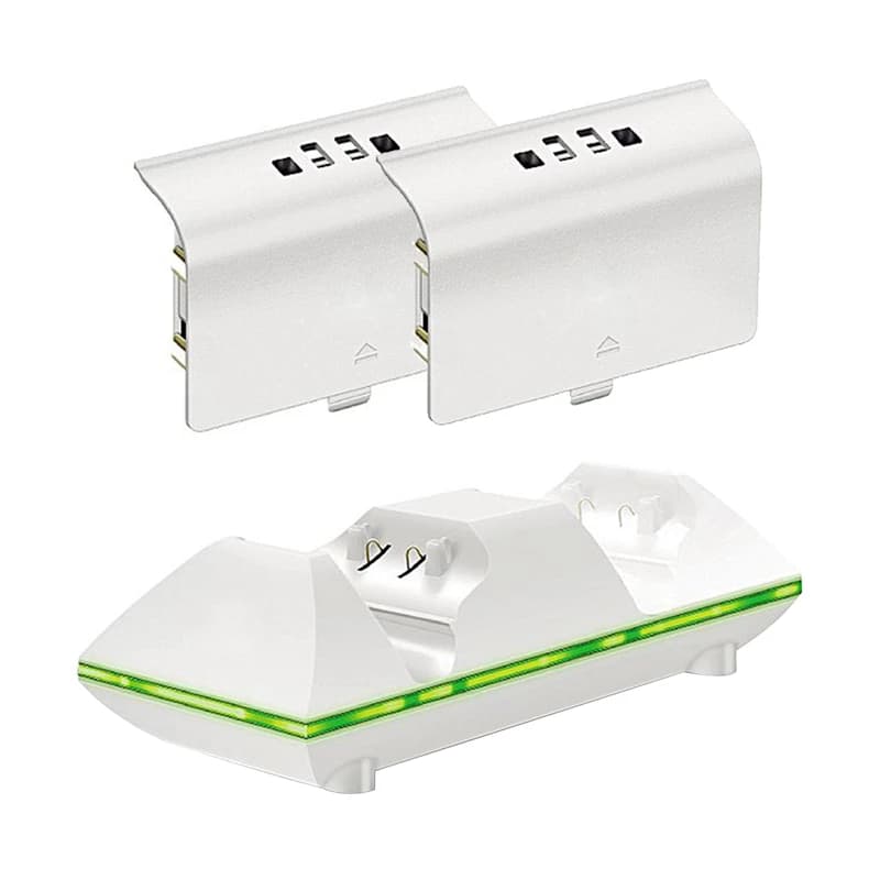 پایه شارژ دسته بازی اسپارک فاکس مدل Dual Controller Charger مناسب برای Xbox One S به همراه 2 عدد باتری
