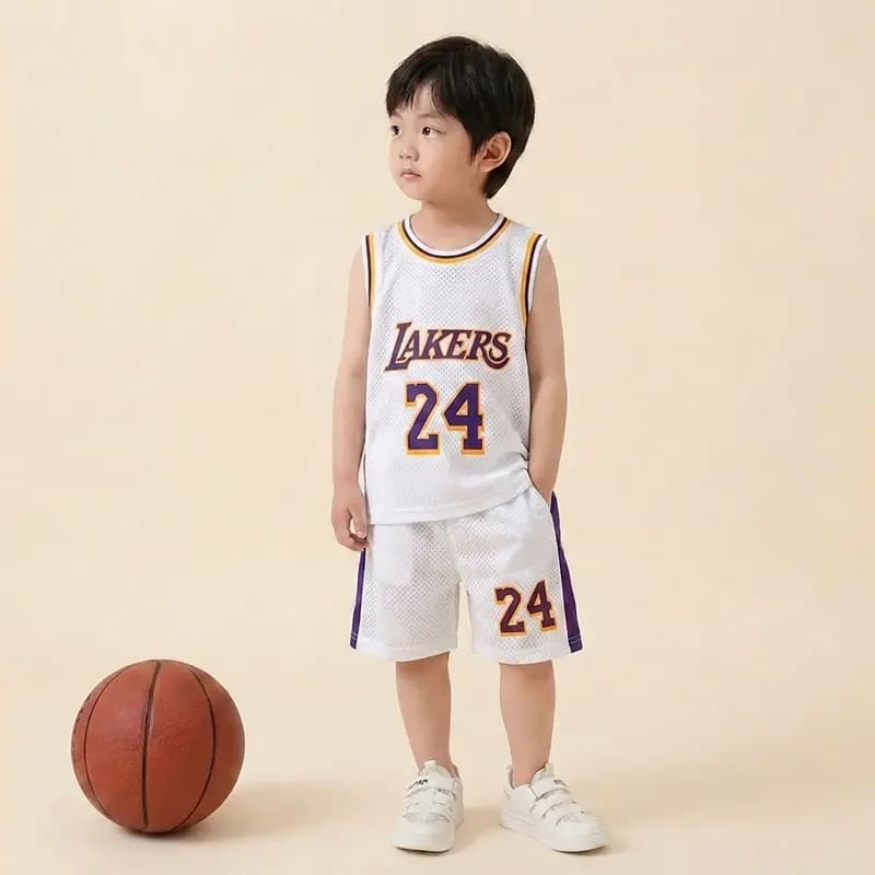 تاپ و شلوارک پسرانه ورزشی بهار و تابستانه مدل لیکرز (Lakers) کد 4283