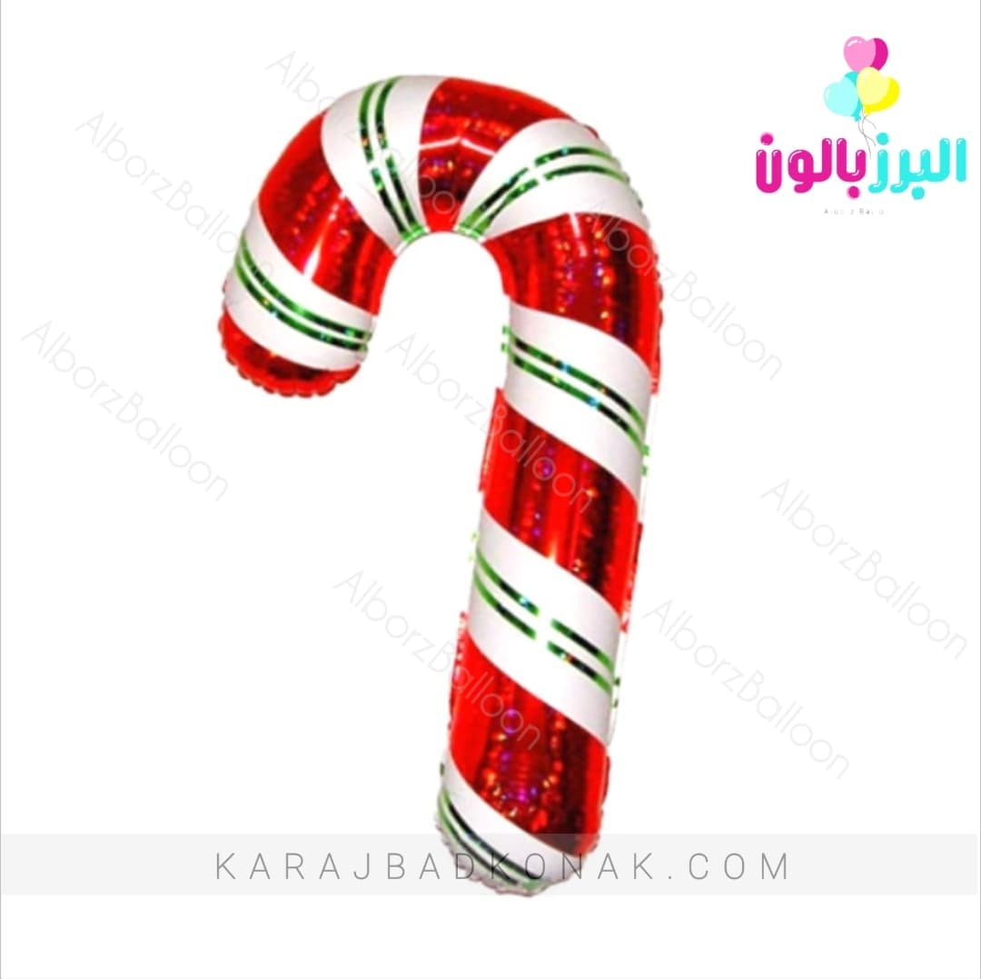 بادکنک فویلی عصا کریسمس