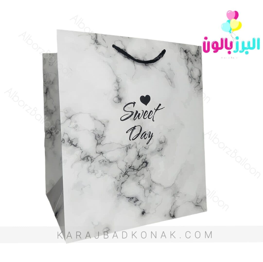 ساک دستی کادویی کف پهن طرح ماربل