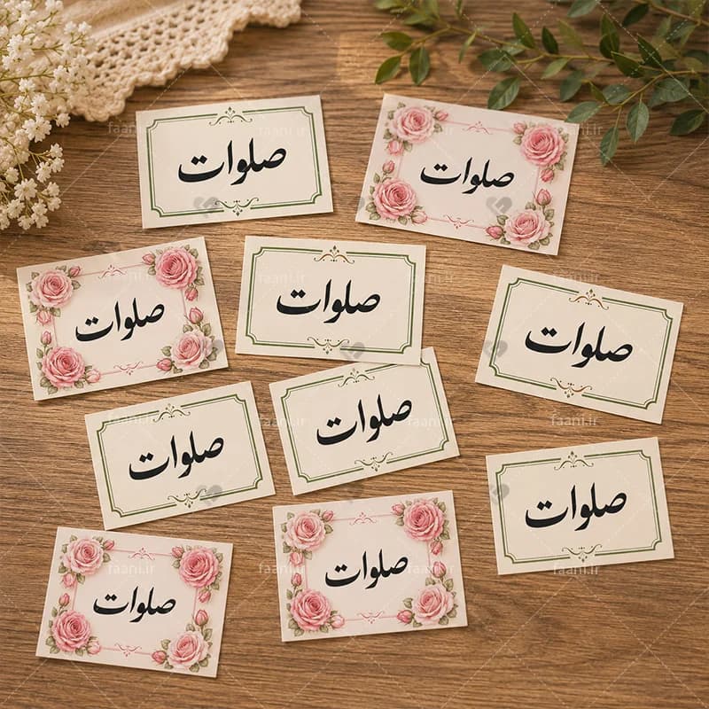 برچسب صلوات طرح گل محمدی — تصویر ۴