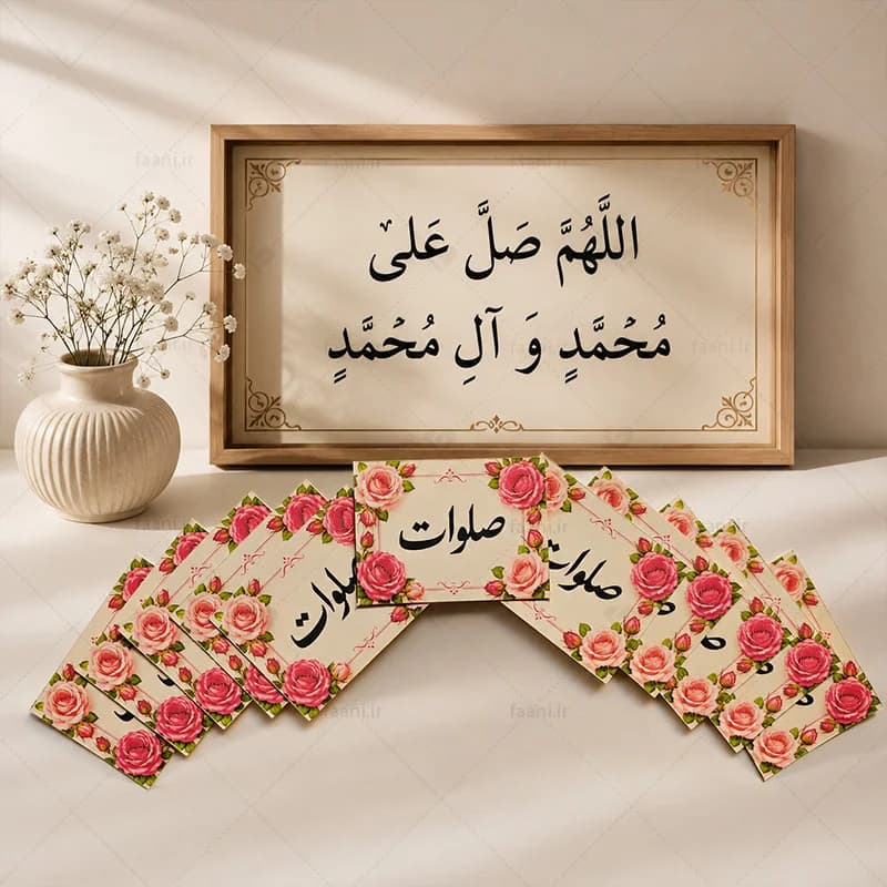 برچسب صلوات طرح گل محمدی — تصویر ۳