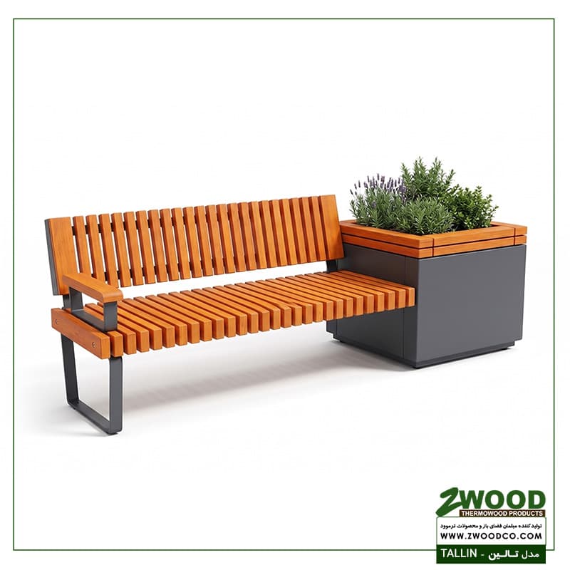 فلاورباکس با نیمکت تالین ترموود ضد آب – برند zwood