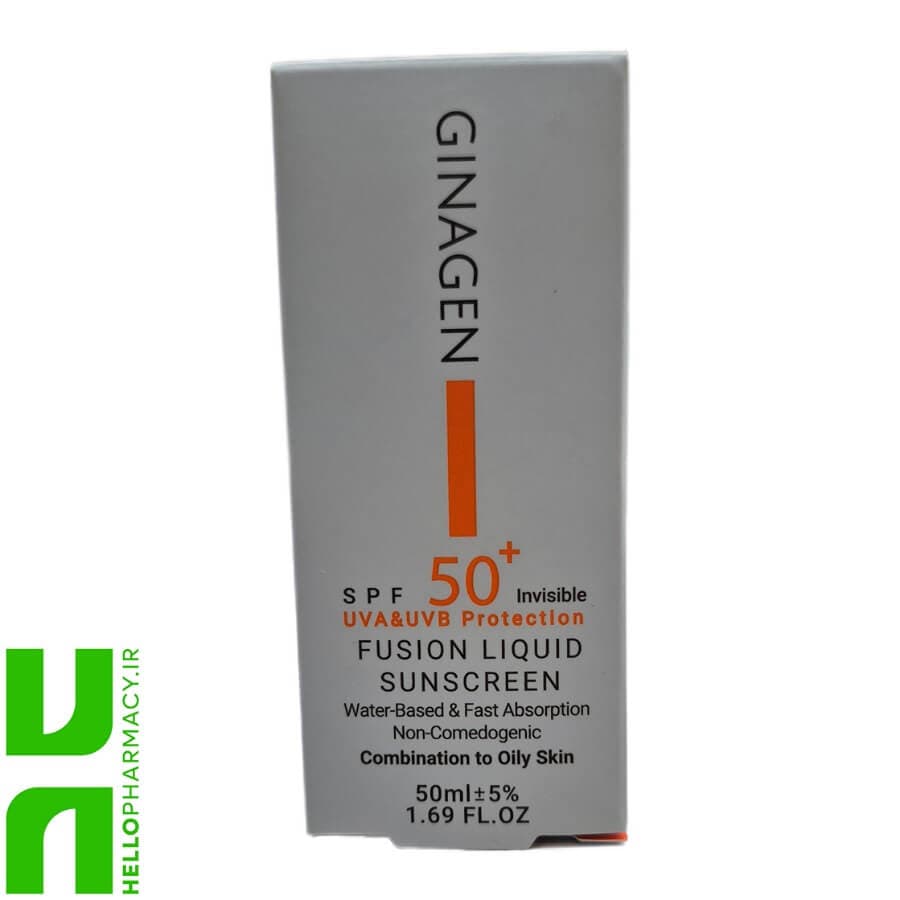 لیکوئید ضد آفتاب SPF50 پوست چرب بی رنگ ژیناژن 50میلی لیتر