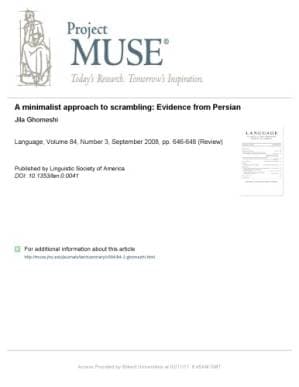 دانلود کتاب A minimalist approach to scrambling: Evidence from Persian