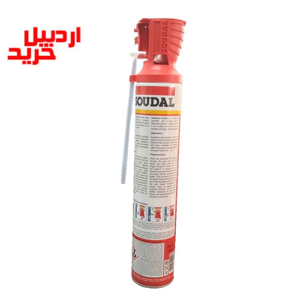 اسپری فوم پلی اورتان برند سودال – soudal genius gun polyurethane foam 750ml — تصویر ۲