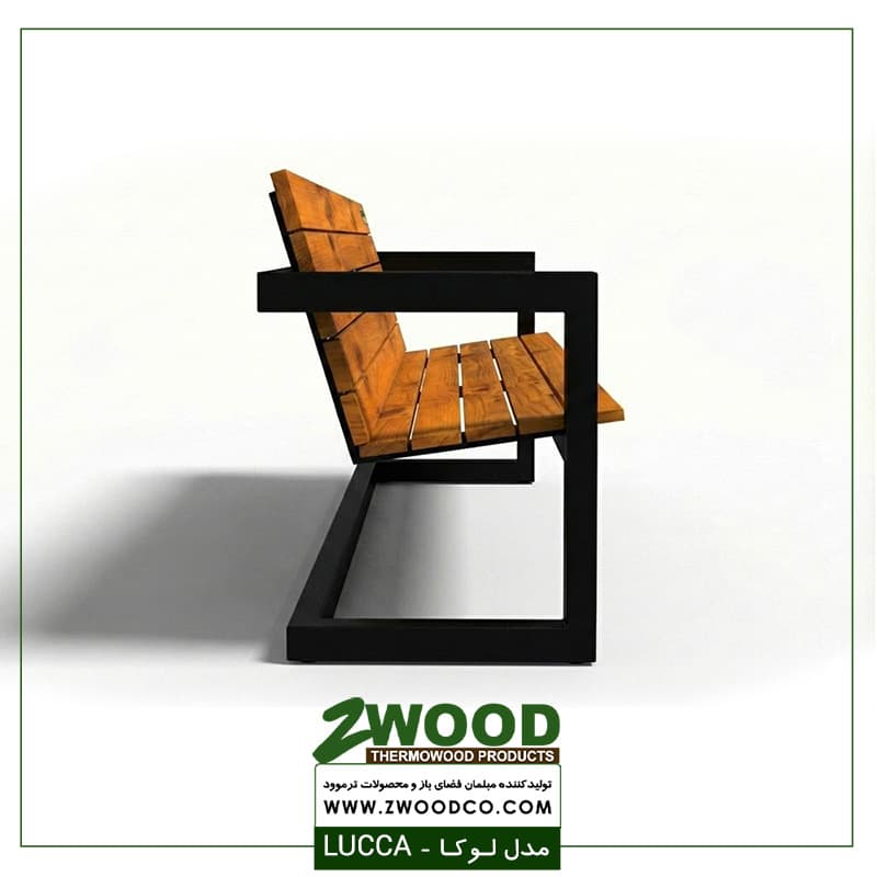نیمکت پارکی لوکا ترموود ضد آب – برندzwood — تصویر ۳