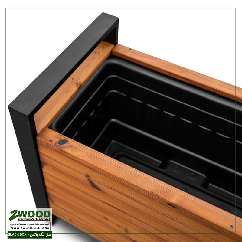 گلدان چوبی مستطیلی بلک باکس – برندzwood — تصویر ۴