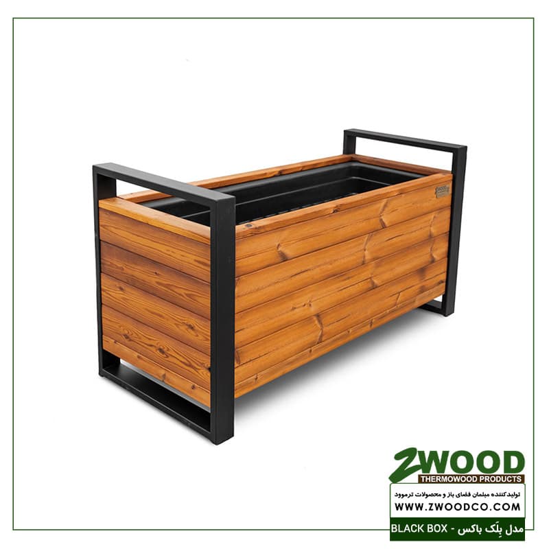 گلدان چوبی مستطیلی بلک باکس – برندzwood — تصویر ۵