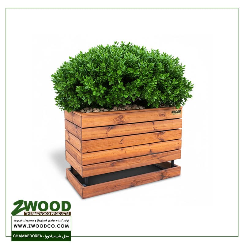 گلدان چوبی مستطیل شامادورا – برندzwood — تصویر ۲