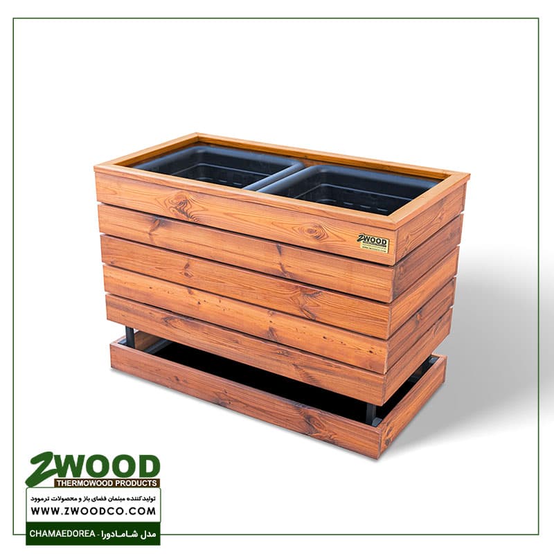 گلدان چوبی مستطیل شامادورا – برندzwood — تصویر ۵