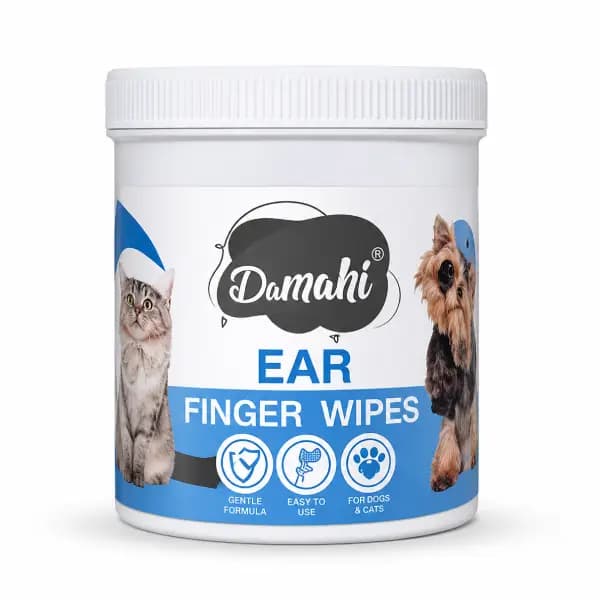 پد مرطوب انگشتی تمیزکننده گوش سگ و گربه داماهی 50 عددی | Damahi Ear Finger Wipes