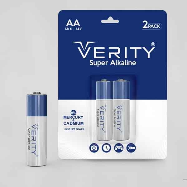باتری قلمی وریتی مدل Super Alkaline بسته 2 عددی — تصویر ۳
