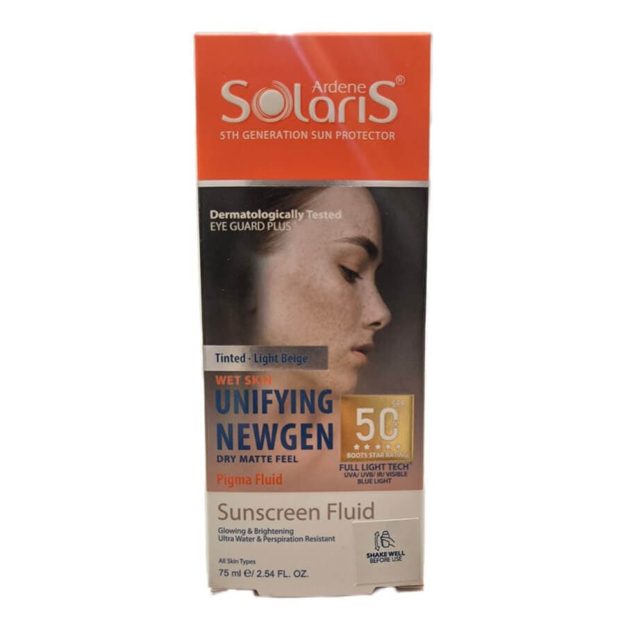 فلوئید ضد آفتاب SPF50 انواع پوست رنگی سولاریس آردن 75میلی لیتر