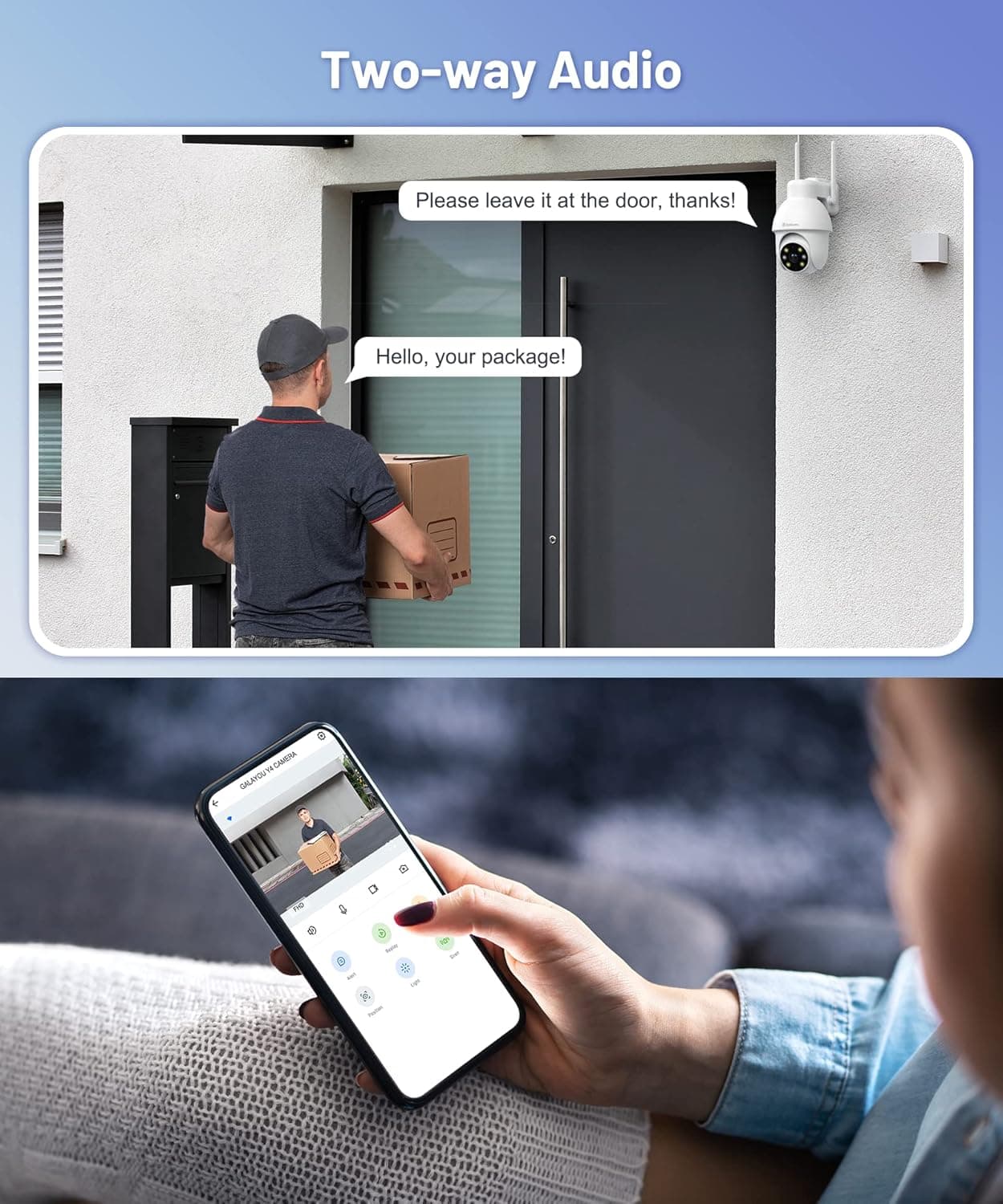 دوربین مداربسته Outdoor GALAYOU مدل Y4 با دید در شب رنگی و کیفیت 2K — تصویر ۵