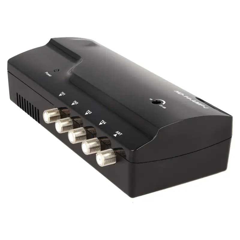 تقویت‌کننده سیگنال آنتن TVحرفه‌ای چهار کاناله HD-Line مدل HD-14 با منبع تغذیه ۱۲ ولت و تقویت سیگنال DVB-T مناسب مسیرهای طولانی کابل | آمازونیکس — تصویر ۵