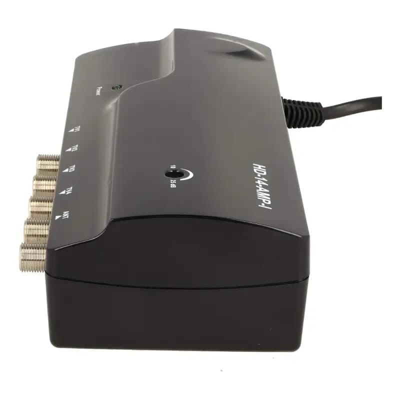 تقویت‌کننده سیگنال آنتن TVحرفه‌ای چهار کاناله HD-Line مدل HD-14 با منبع تغذیه ۱۲ ولت و تقویت سیگنال DVB-T مناسب مسیرهای طولانی کابل | آمازونیکس — تصویر ۲
