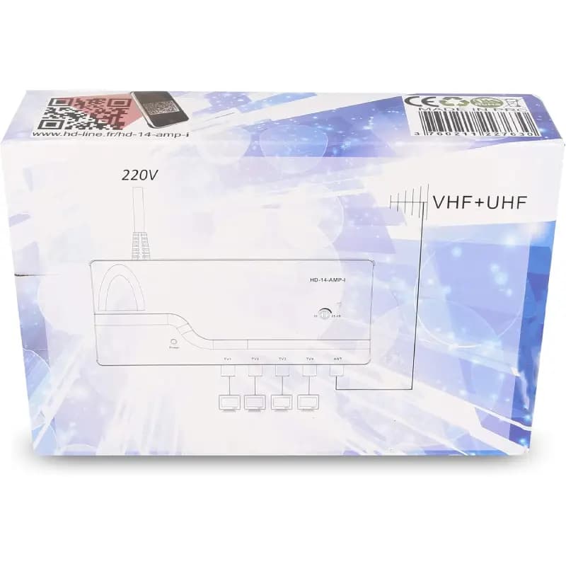 تقویت‌کننده سیگنال آنتن TVحرفه‌ای چهار کاناله HD-Line مدل HD-14 با منبع تغذیه ۱۲ ولت و تقویت سیگنال DVB-T مناسب مسیرهای طولانی کابل | آمازونیکس — تصویر ۶