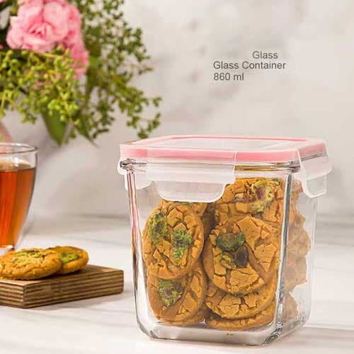 ظرف شیشه ای مربع دربدار 860 میلی لیتری لیمون 1984 — تصویر ۶
