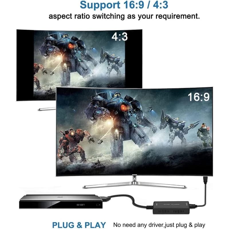 تبدیل SCART به HDMI همراه با کابل HDMI — تصویر ۲