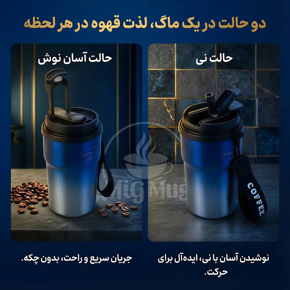 تراول ماگ لیوانی دو رنگ SZM سایه دار — تصویر ۳