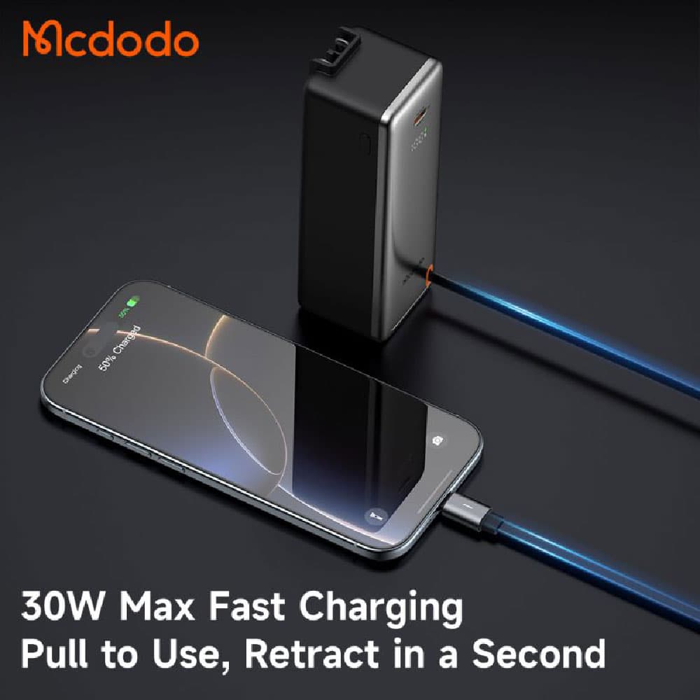 پاوربانک و آداپتور شارژ دیواری 30وات ظرفیت 10000 مک دودو مدل Mcdodo MC-3181 — تصویر ۶