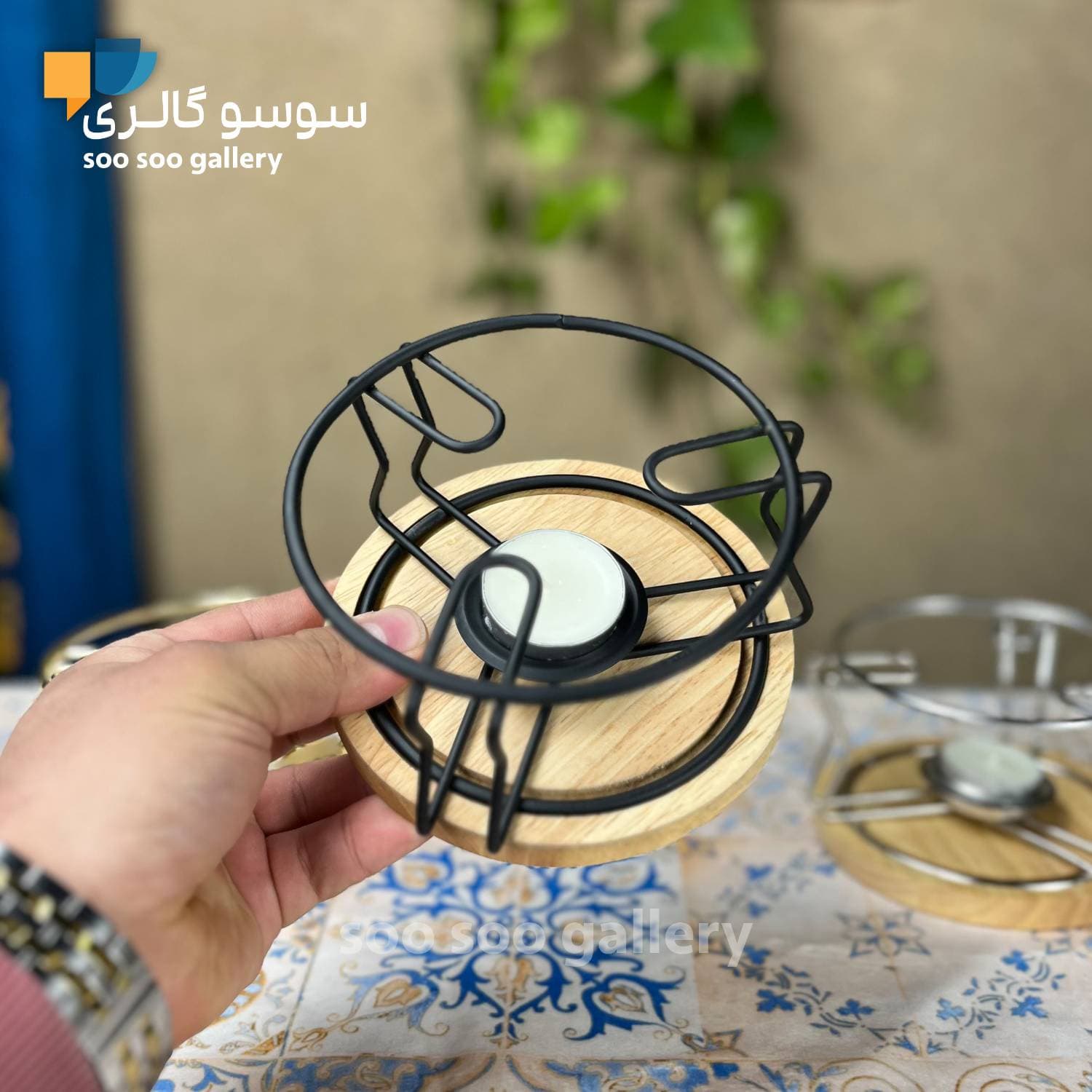 پایه وارمر گرد فلزی کف چوبی مدل BASIC — تصویر ۳