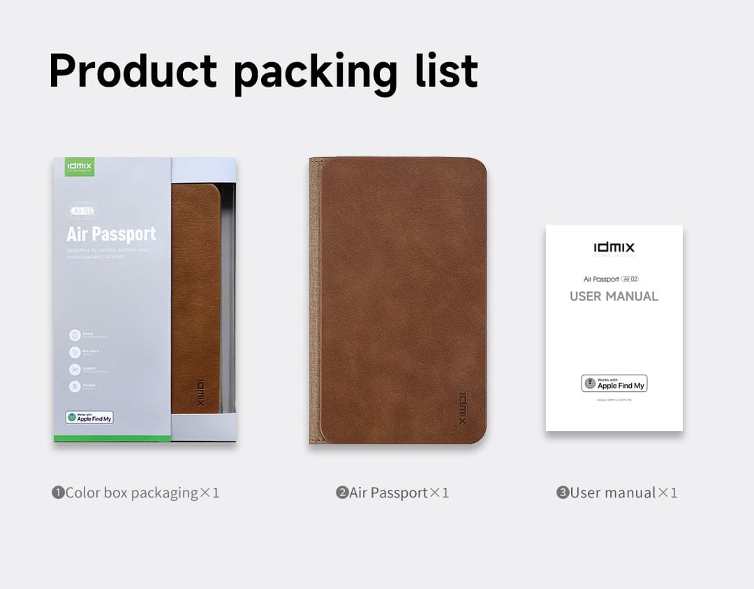 کیف پاسپورت هوشمند چرمی مدل Air Passport (پشتیبانی Find My و MagSafe) | (Idmix Air Passport Air 02 (Find My & MagSafe Support — تصویر ۳