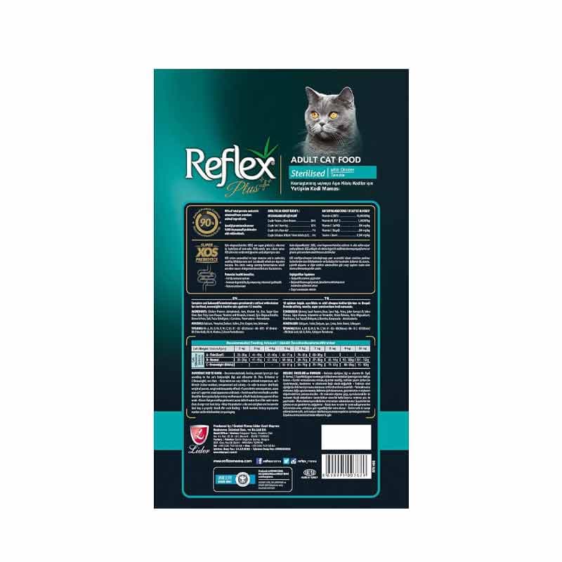 رفلکس پلاس گربه عقیم شده (استرلایز) با طعم مرغ 1.5 کیلو — تصویر ۴