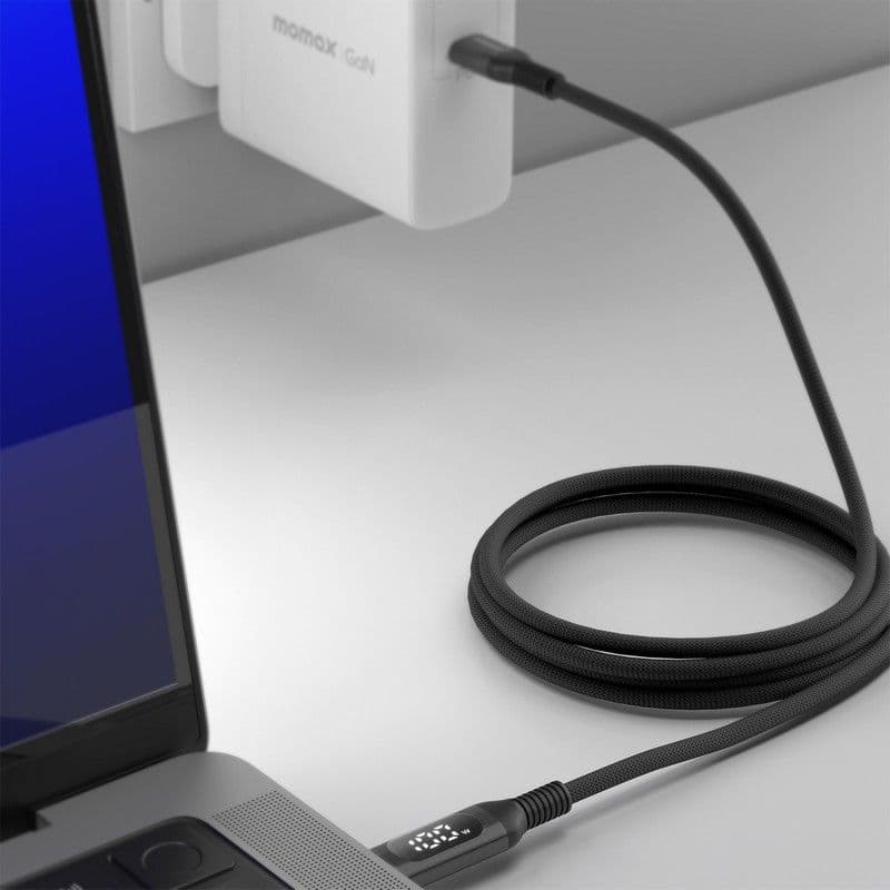 کابل شارژ سریع ۱۰۰ وات مومکس با نمایشگر توان | Momax EliteLink 100W USB-C to USB-C Cable with Digital Display DC22D — تصویر ۴