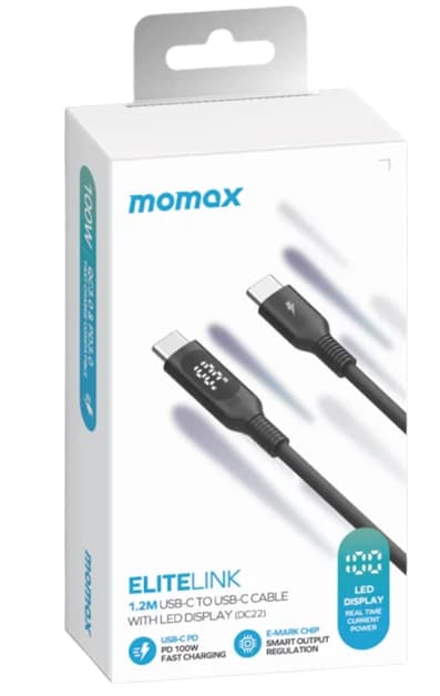 کابل شارژ سریع ۱۰۰ وات مومکس با نمایشگر توان | Momax EliteLink 100W USB-C to USB-C Cable with Digital Display DC22D — تصویر ۲
