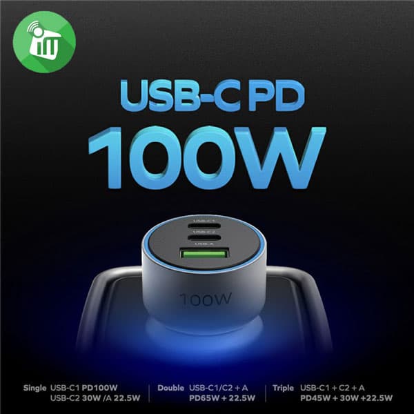 شارژر فندکی ۳ پورت ۱۰۰ وات مومکس | Momax MoVe 100W 3-Port Car Charger UC17 — تصویر ۷