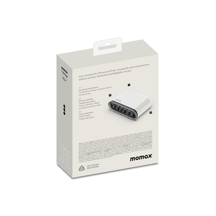 شارژر رومیزی 6 پورت 120 وات مومکس / Momax Flow + GaN Tech UM55 — تصویر ۳