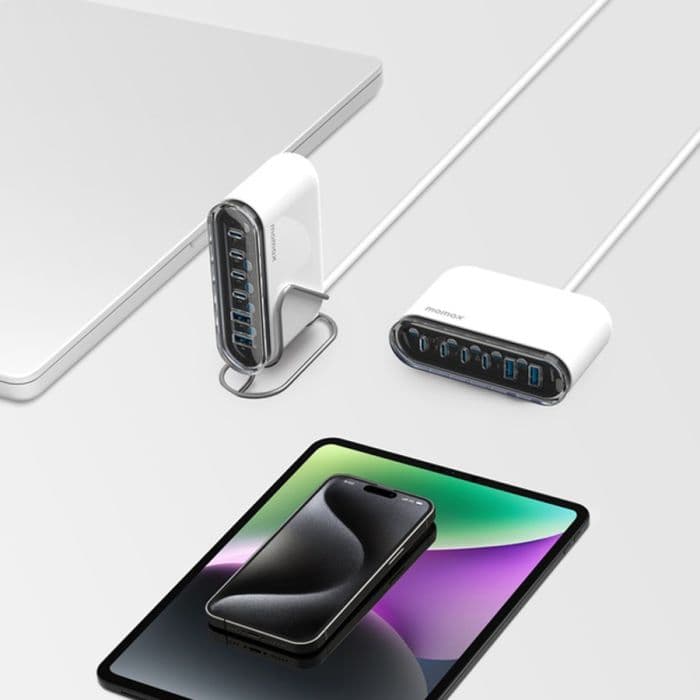 شارژر رومیزی 6 پورت 120 وات مومکس / Momax Flow + GaN Tech UM55 — تصویر ۴