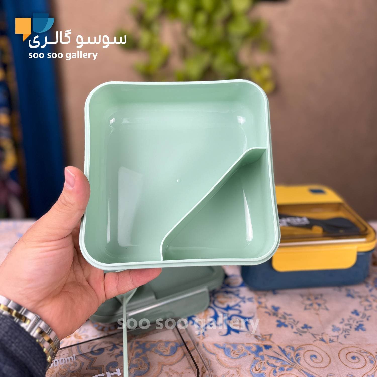 لانچ باکس مربعی یاکادا قاشق دار 1000 میلی لیتر — تصویر ۶