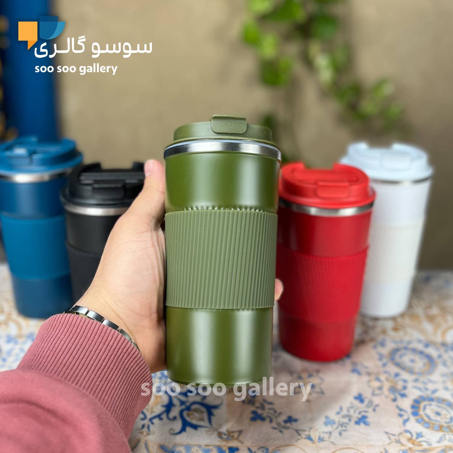 تراول ماگ کافی دور سیلیکونی حجم 510 میلی لیتر — تصویر ۸