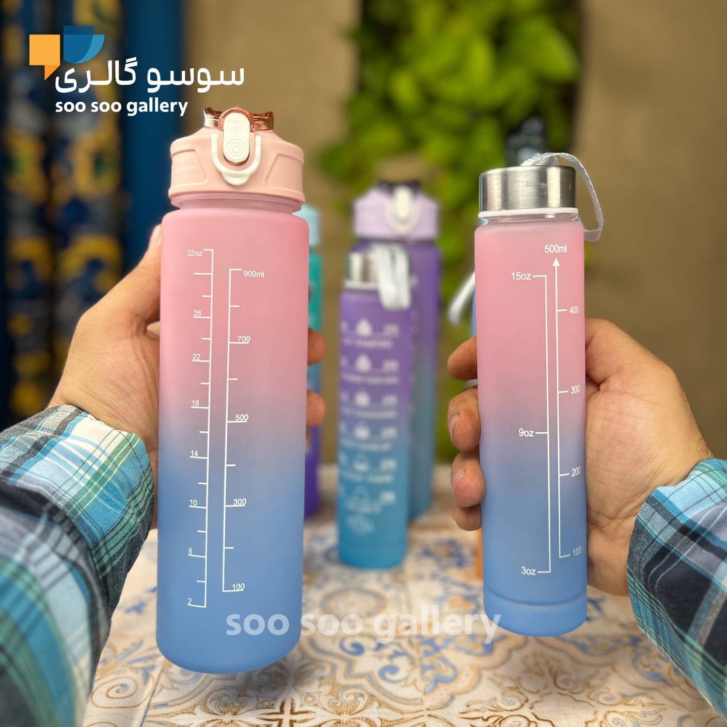 قمقمه دو قلو پاستیلی باشگاهی 2 عددی — تصویر ۲
