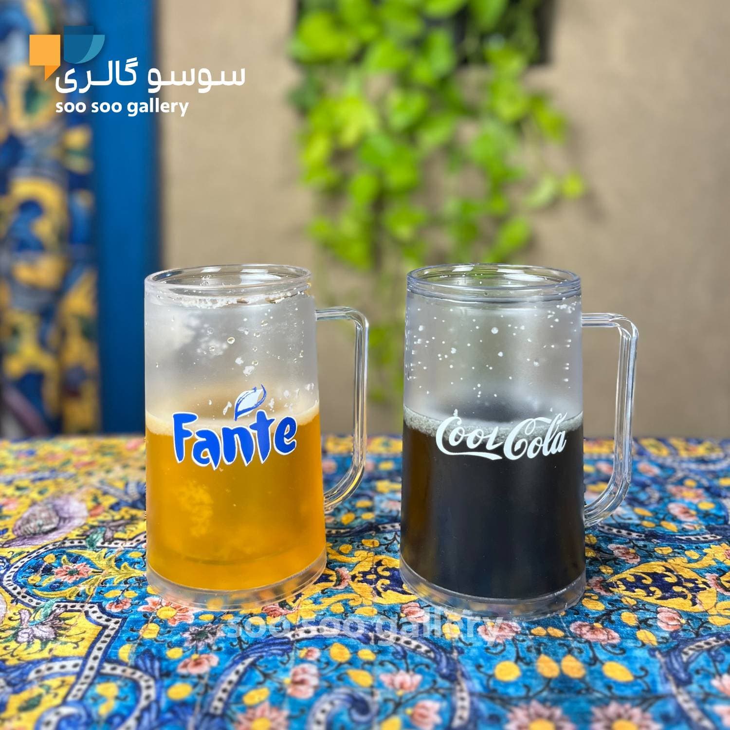 ماگ دوجداره نوشابه ای طرح کوکاکولا و فانتا