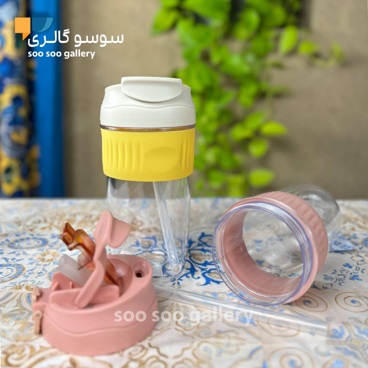 تراول ماگ شفاف دوحالته دور سیلیکونی 550 میلی لیتر — تصویر ۶