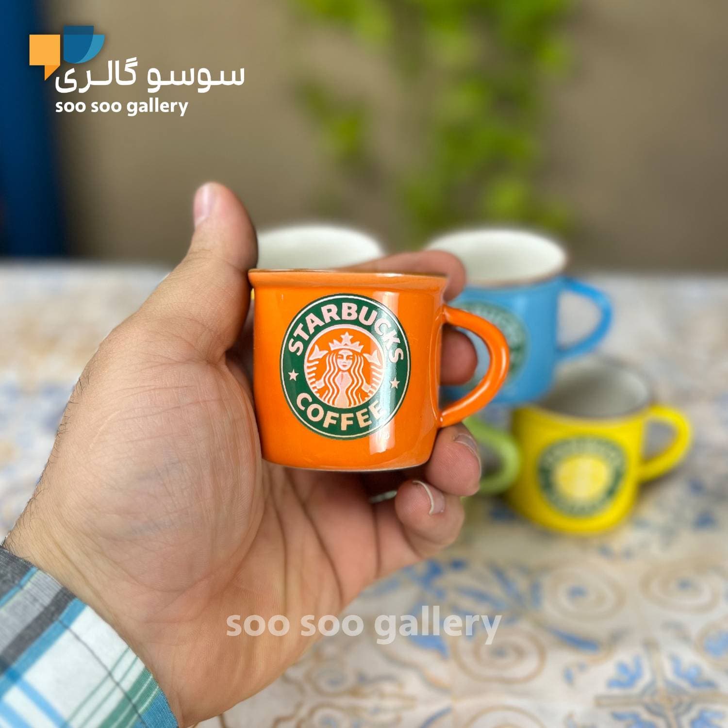 فنجان قهوه خوری طرح شات استارباکس چند رنگ 6 عددی — تصویر ۶