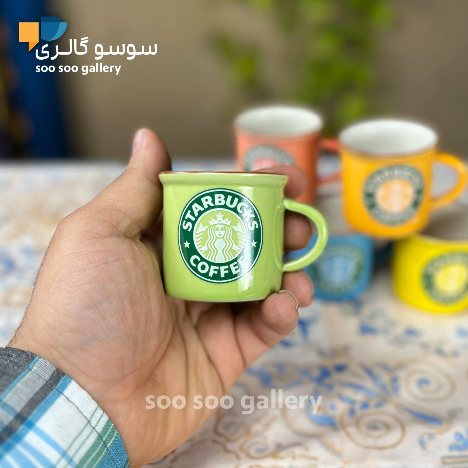 فنجان قهوه خوری طرح شات استارباکس چند رنگ 6 عددی — تصویر ۵