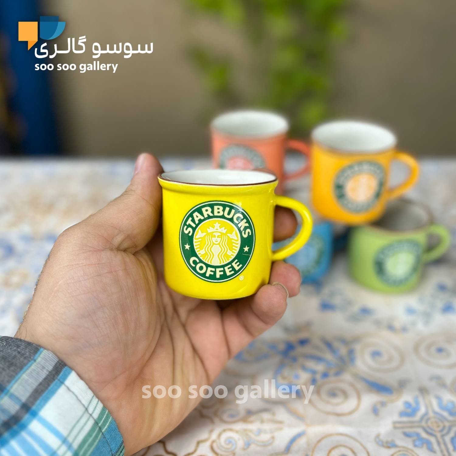 فنجان قهوه خوری طرح شات استارباکس چند رنگ 6 عددی — تصویر ۳