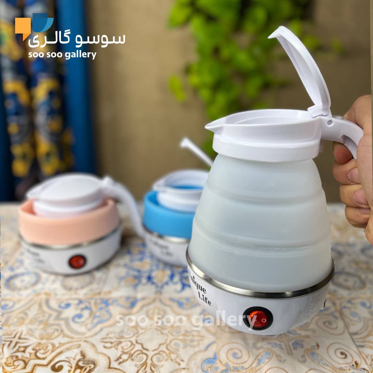 کتری سفری تاشو برقی سیلیکونی حجم 600 میلی لیتر — تصویر ۳