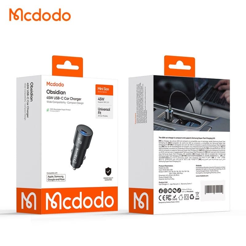 شارژر فندکی 45 وات (SFC2.0) مک دودو MCDODO CC-5340 — تصویر ۸