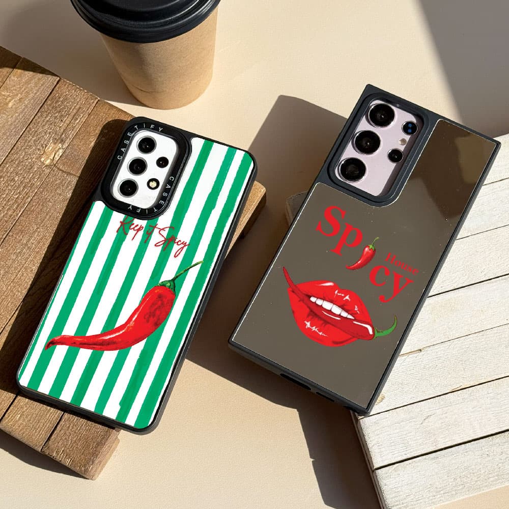 قاب آینه ای چاپی سفارشی (کد 0596) Spicy مناسب برای گوشی موبایل سامسونگ Samsung Galaxy A12 / A13 / A14 / A15 / A21S / A22 4G / A24 / A25 / A30S / A31 / A32 4G / A35 / A36 / A50 / A50S / A52 / A52S / A5 — تصویر ۴