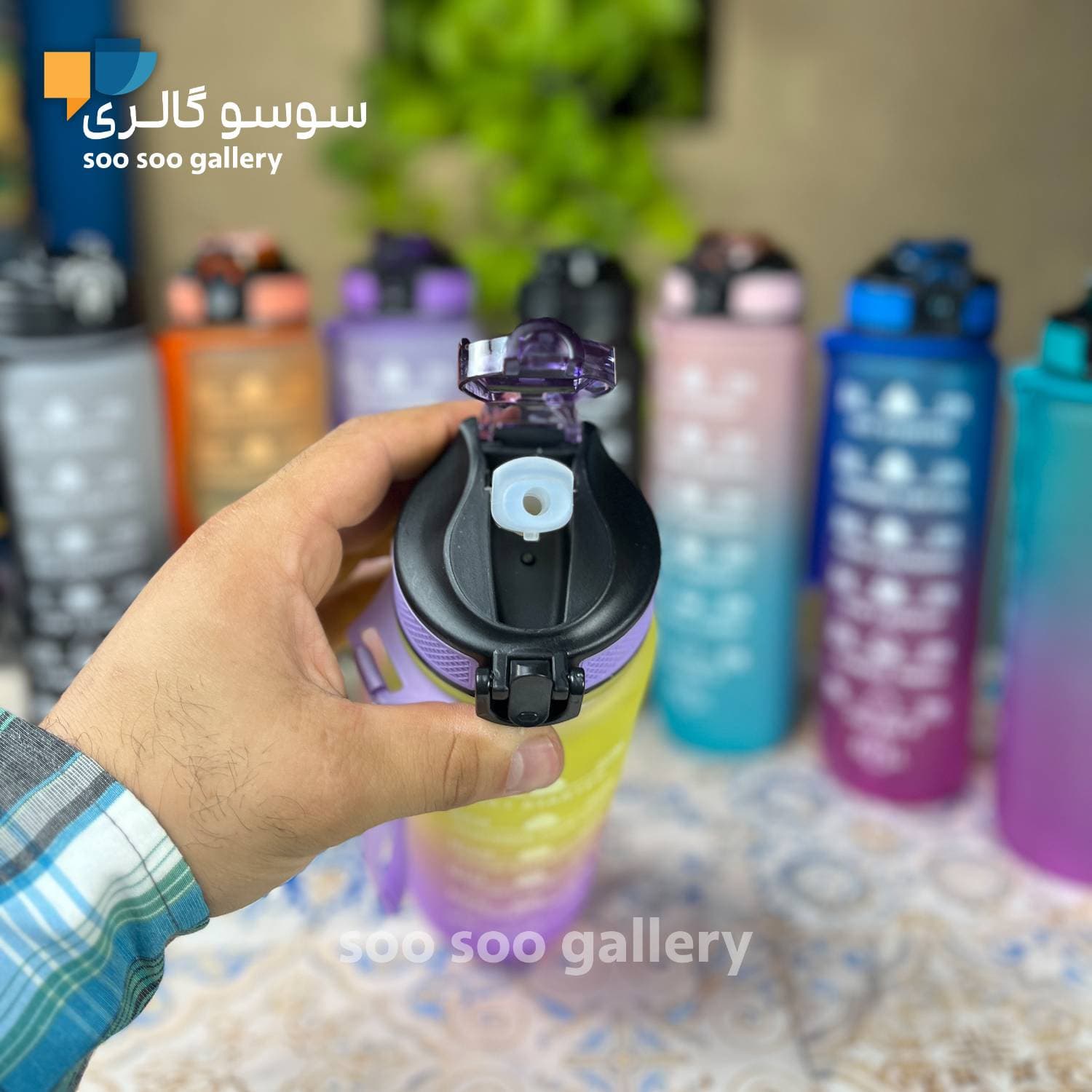 قمقمه ریفیل نی دار ورزشی 1 لیتری (REFILL) — تصویر ۴