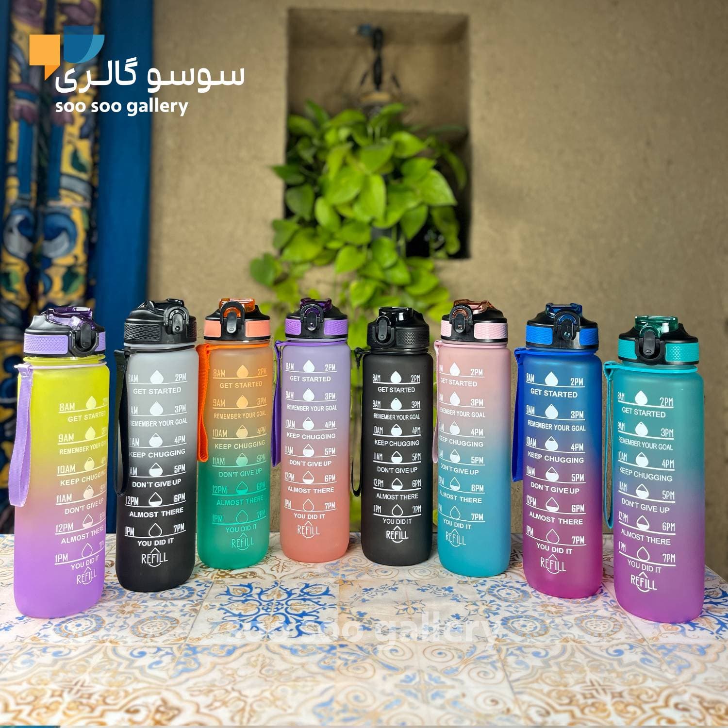 قمقمه ریفیل نی دار ورزشی 1 لیتری (REFILL) — تصویر ۵