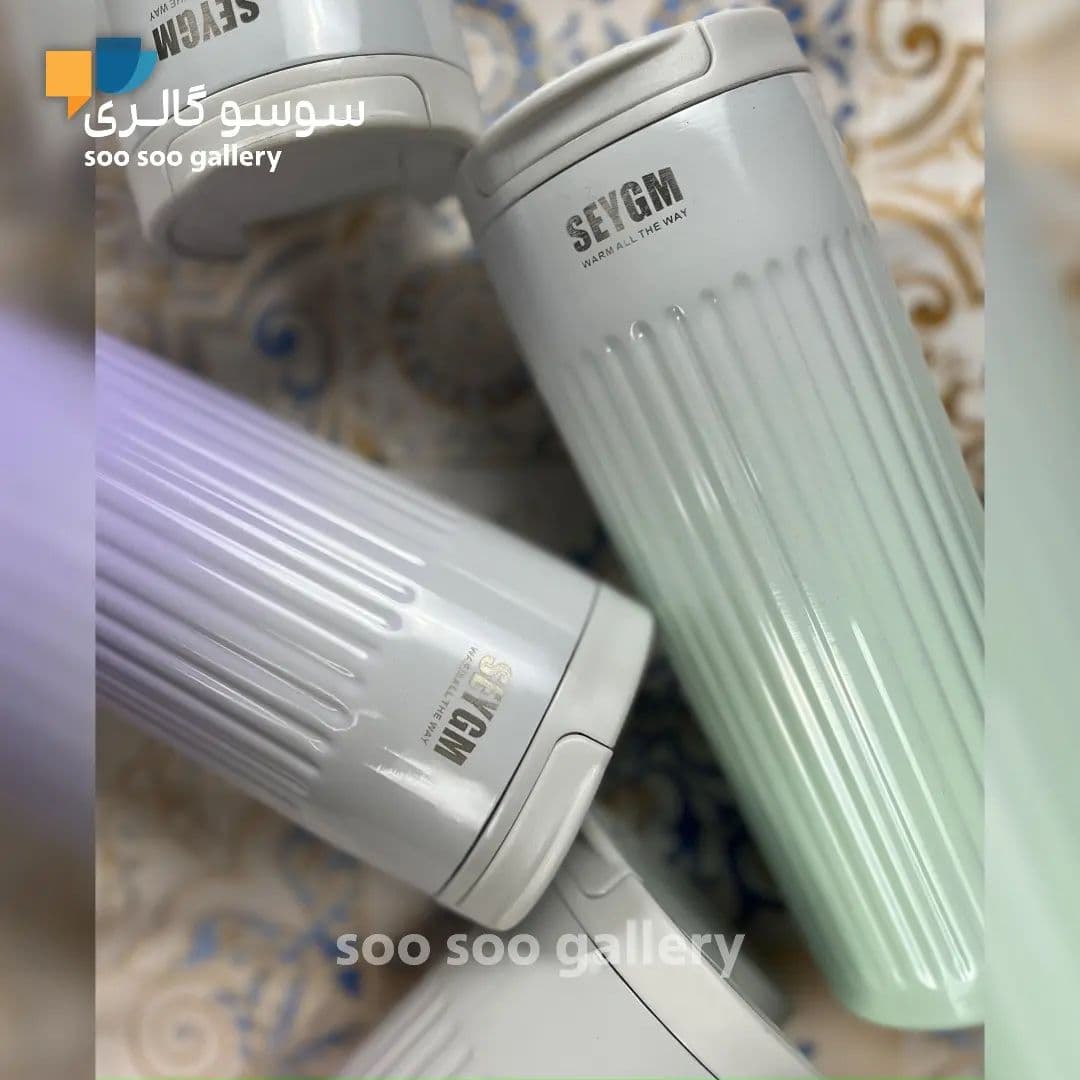 تراول ماگ آبرنگی SEYGM بلند شیاردار 450 میلی لیتر — تصویر ۳
