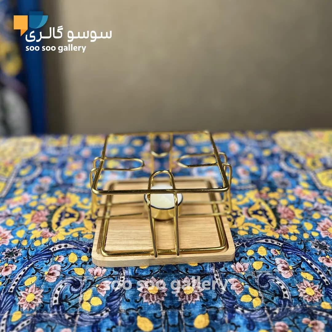 پایه وارمر قوری فلزی کف چوبی — تصویر ۷