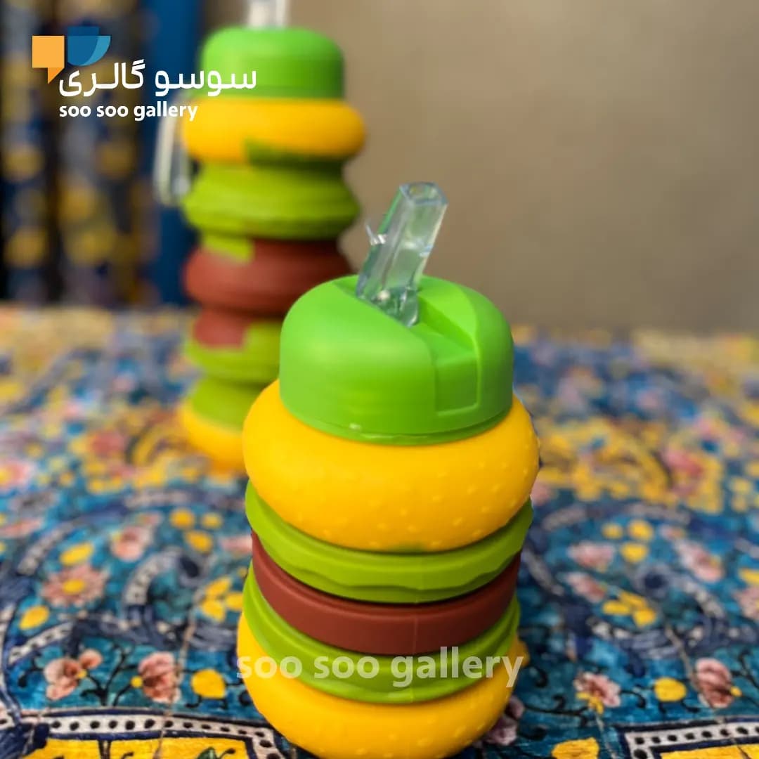 قمقمه همبرگر تاشو سیلیکونی — تصویر ۳